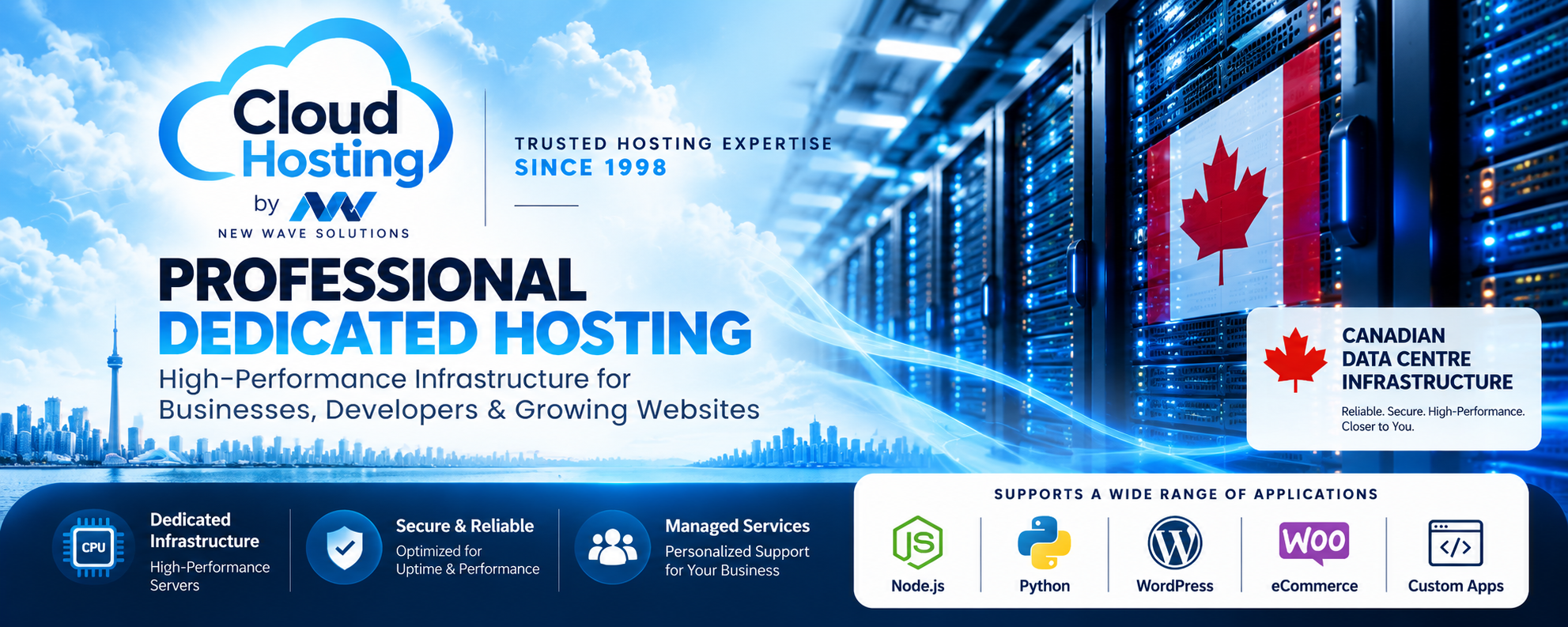 New Wave Cloud Hosting — professional dedicated hosting on Canadian data centre infrastructure